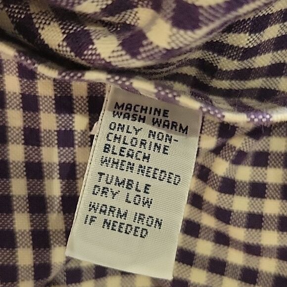 Ralph Lauren Purple Plaid Gingham Custom fit Button Down Shirt Size L - Picture 6 of 10